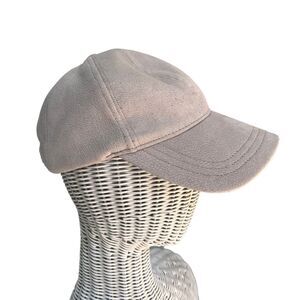 Free People Williamsburg Faux Suede Baseball Cap Hat Cream